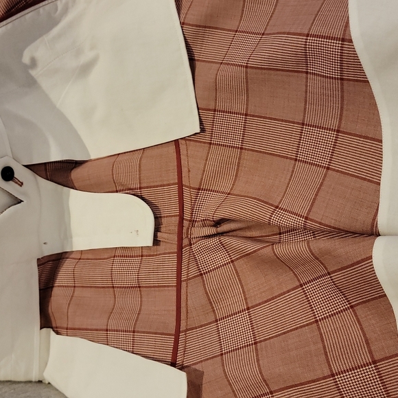 CALVIN KLEIN 205W39NYC Fluted Prince of Wales Red Plaid Mini Skirt It 44 - Picture 15 of 16